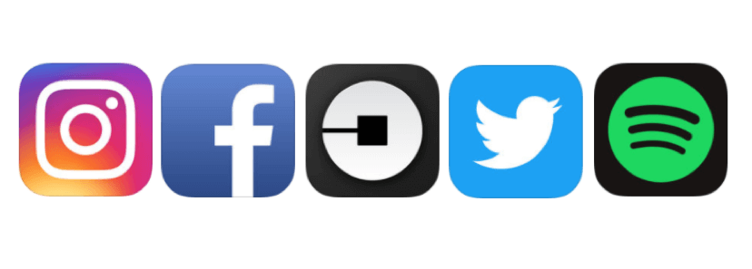 Five Social App Icons